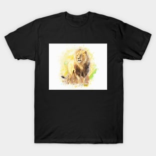 Lion Animal Wildlife Jungle Nature Safari Adventure Discovery Africa Digital Painting T-Shirt